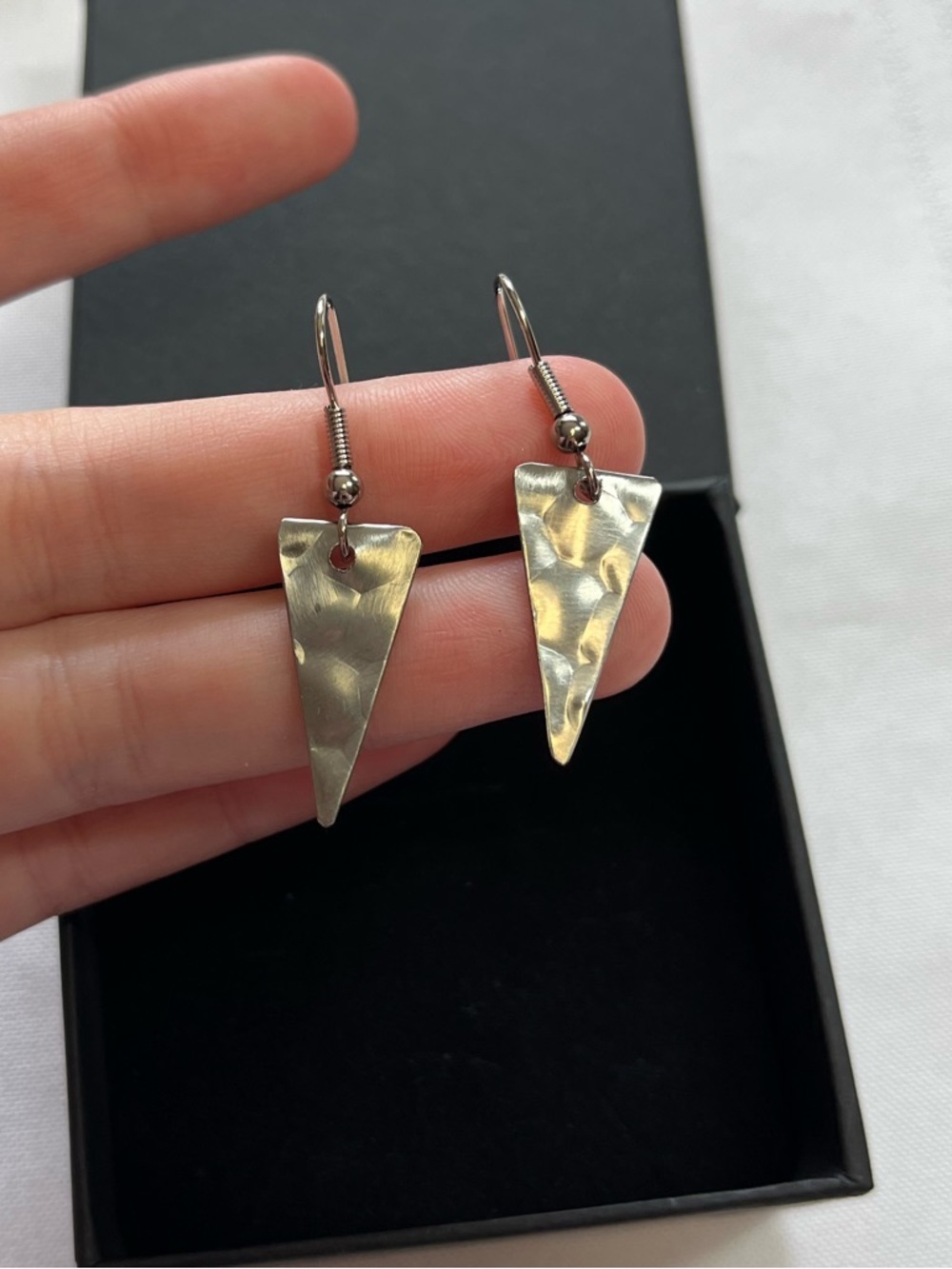 New Stainless steel drop triangle earrings
